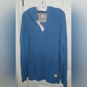 Denver Hayes Blue Hoodie with Button Accents